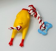 Игрушка для собак "Курица" с верёвкой, 26-11 Игрушка для собак "Курица" с верёвкой, 26-11