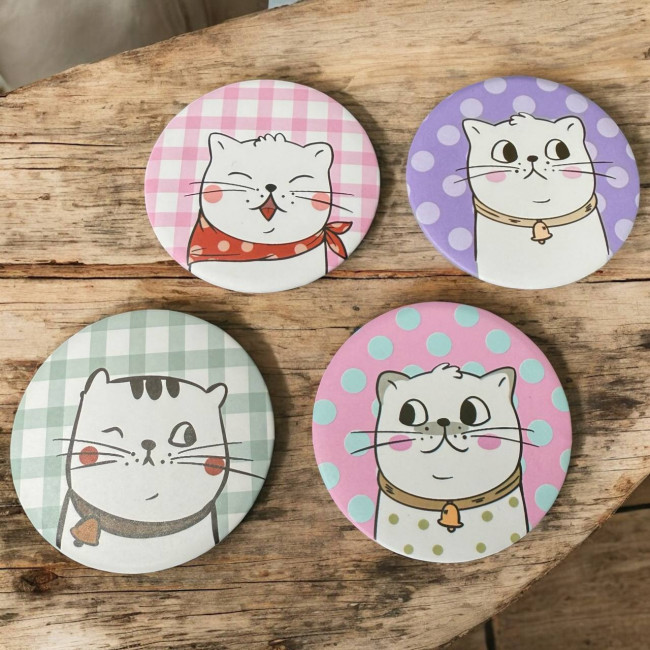 Зеркало одностороннее, " Кошка " /6,8см./, 32-519