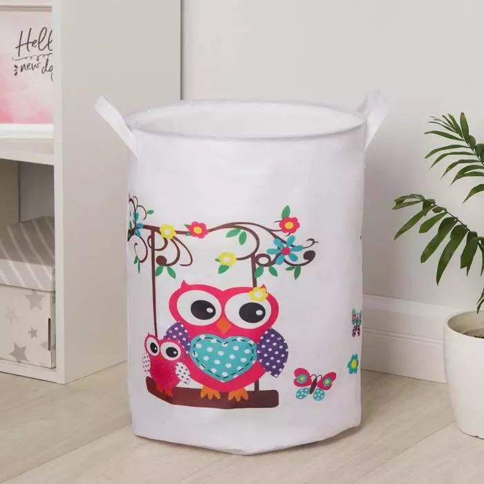 Корзина для игрушек круглая "Совята", 26-327