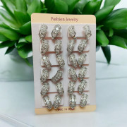 Серьги под серебро "Классика" стразы /1,8х0,8см./, №10746