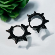 Серьги металл, цвет чёрный "Шипы" (пара.) /1,8х1,5см./, 34-710