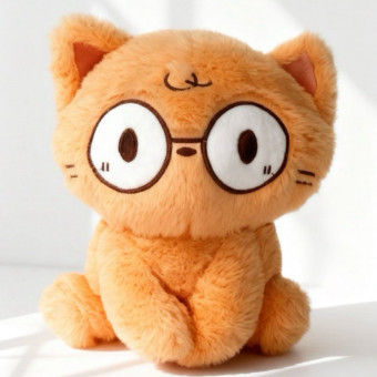 Мягкая игрушка "Кот" персиковый, 18см.,  арт.33-412