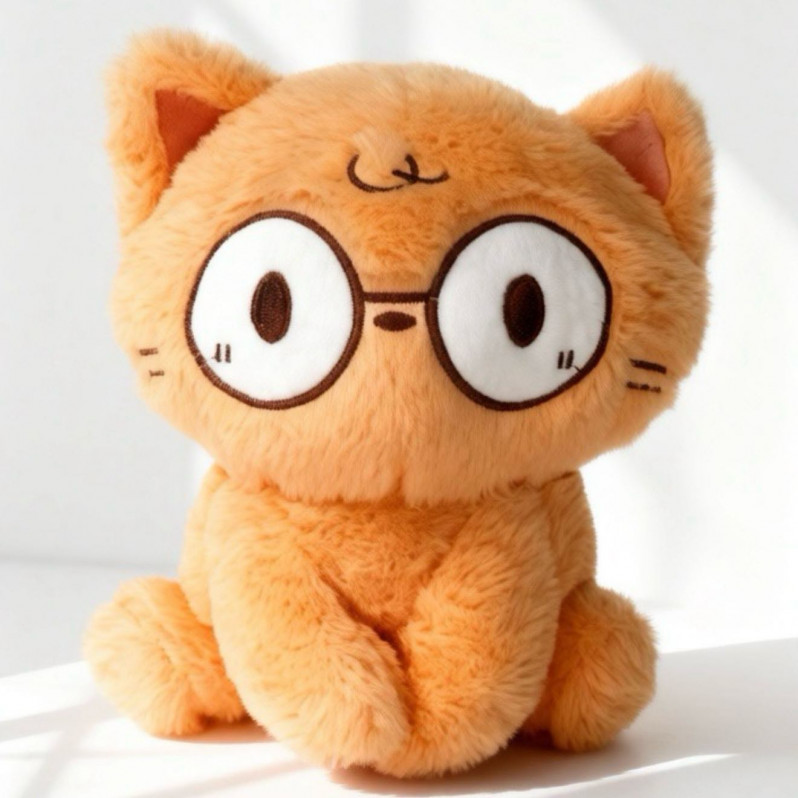 Мягкая игрушка "Кот" персиковый, 18см.,  арт.33-412