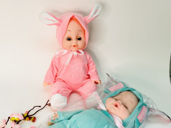 Игрушка «Пупс» в костюме зайки, 33 см., арт.31-298