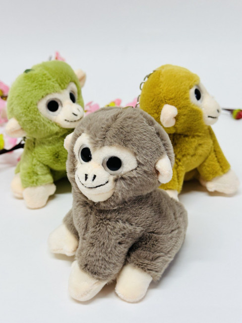 Мягкая игрушка  «Обезьянка» серая, 11см., в виде брелка, арт.33-425