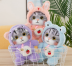 Мягкая игрушка «Котик в костюме» голубой, 15см., (брелок), арт.32-401