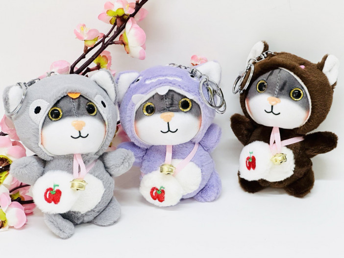 Мягкая игрушка «Котик в костюме» голубой, 15см., (брелок), арт.32-401