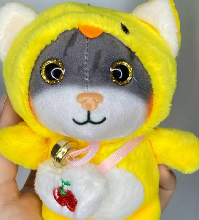 Мягкая игрушка «Котик в костюме» голубой, 15см., (брелок), арт.32-401