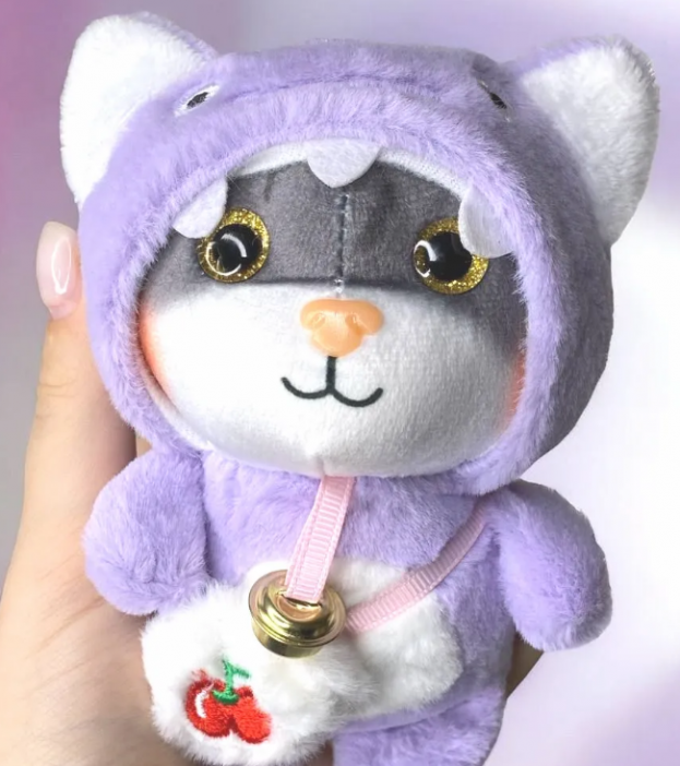 Мягкая игрушка «Котик в костюме» голубой, 15см., (брелок), арт.32-401