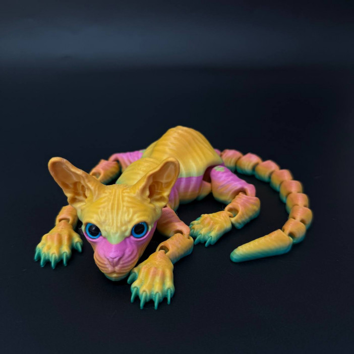 Игрушка подвижная Кот Сфинкс 3D с голубыми глазами /30х20х5см./, 36-503