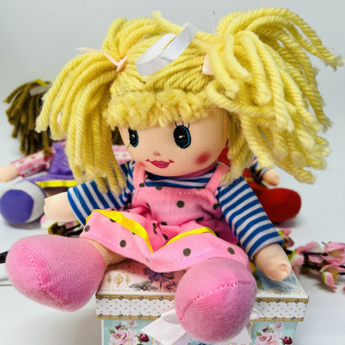 Мягкая игрушка "Кукла"  35см., в розовом сарафане, арт.34-246