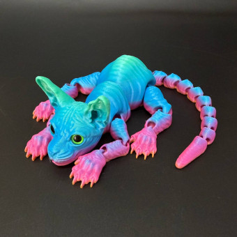 Игрушка подвижная Кот Сфинкс 3D с зелёными глазами /30х20х5см./, 36-504