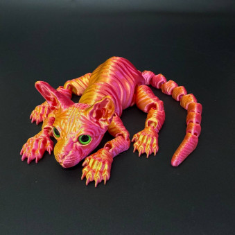 Игрушка подвижная Кот Сфинкс 3D с зелёными глазами /30х20х5см./, 36-504