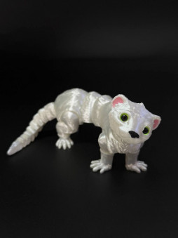 Игрушка подвижная Хорёк 3D белый светится в темноте /23х8,5х5см./,арт. 36-509