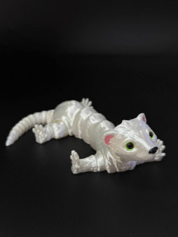 Игрушка подвижная Хорёк 3D белый светится в темноте /23х8,5х5см./,арт. 36-509