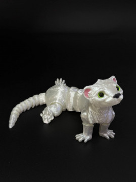 Игрушка подвижная Хорёк 3D белый светится в темноте /23х8,5х5см./, 36-509