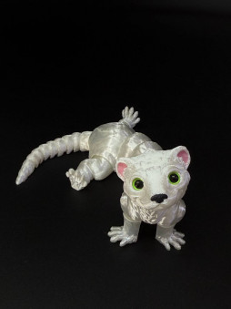 Игрушка подвижная Хорёк 3D белый светится в темноте /23х8,5х5см./,арт. 36-509