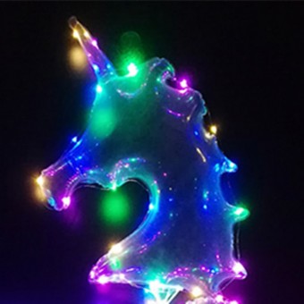(Наб.2) Набор шар Бобо "Единорог" с 50 LED светодиодами, (ручка,розетка,палочка,шарик)